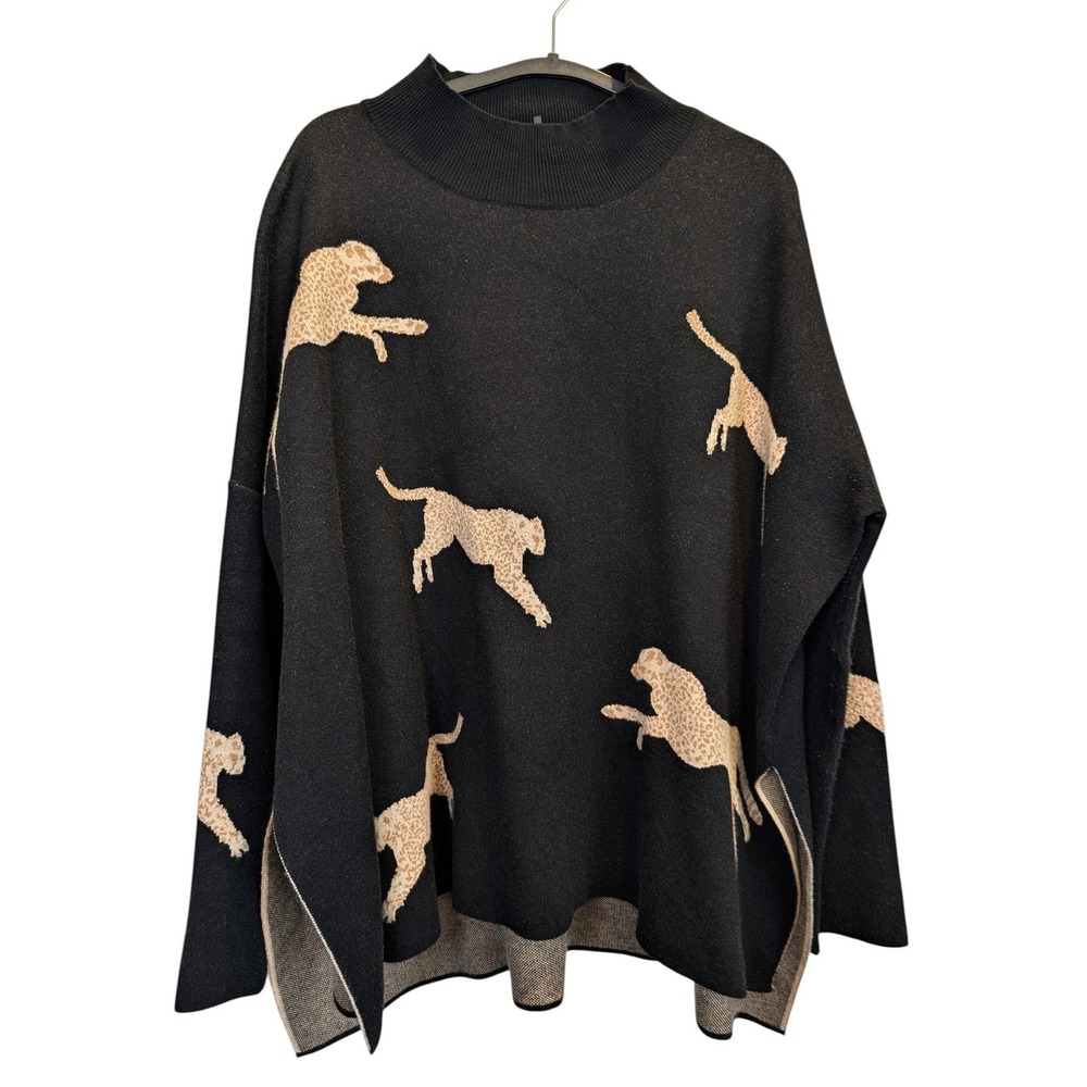 Entro Cheetah Mock Neck Sweater